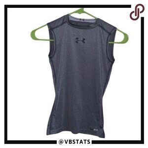 Youth Small Under Armour Gray-Black Sleeveless